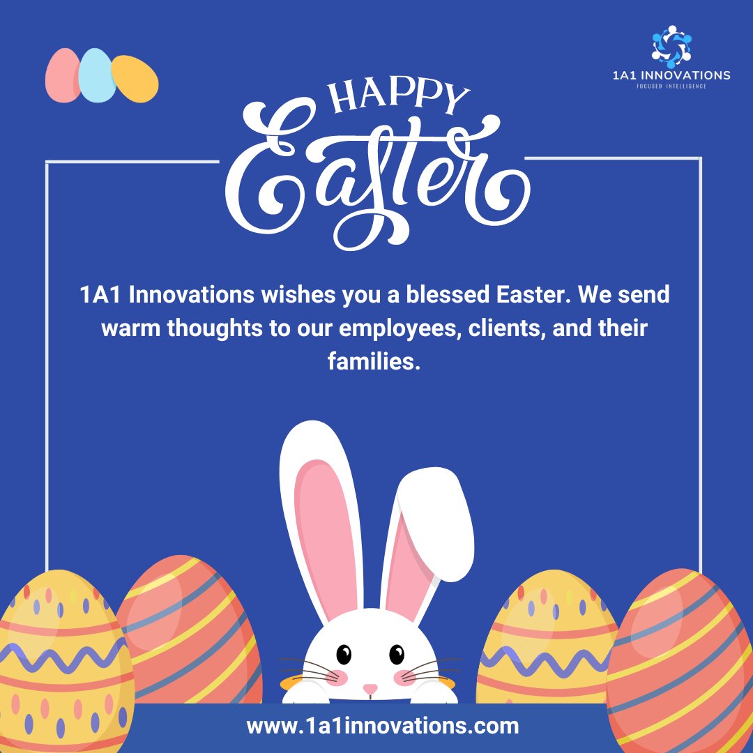 1A1_Innovations's tweet image. 1a1 Innovations wishes you a very 
Happy and blessed Easter! 

#1a1innovations #easter #holydays #companyculture 
#easter2023 #easteregg