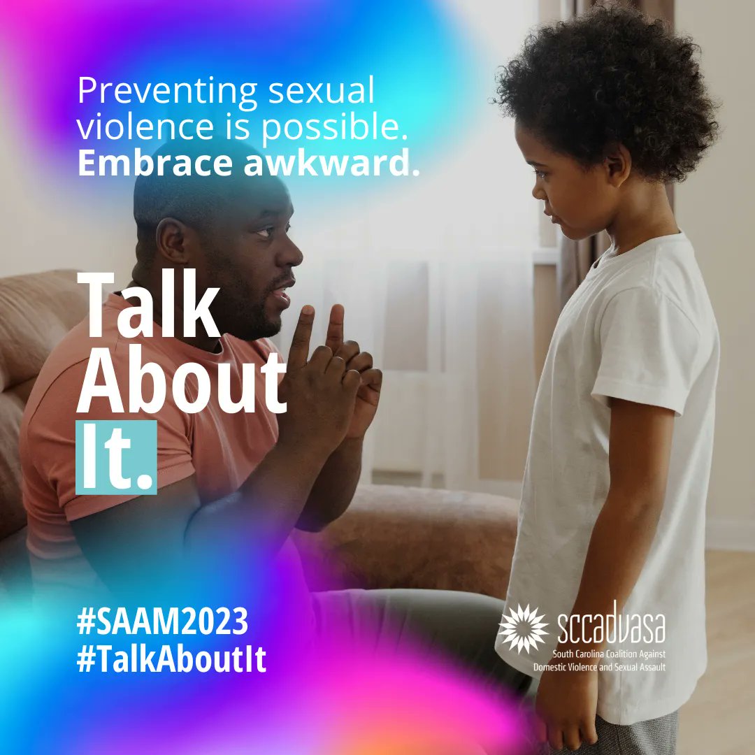 During #SAAM2023, @SCCADVASA is encouraging people to embrace awkward conversations on sex, boundaries &amp; healthy relationships. Their recent op-ed highlights the importance of parental &amp; community involvement to prevent sexual violence. buff.ly/438H1rZ #TalkAboutIt
