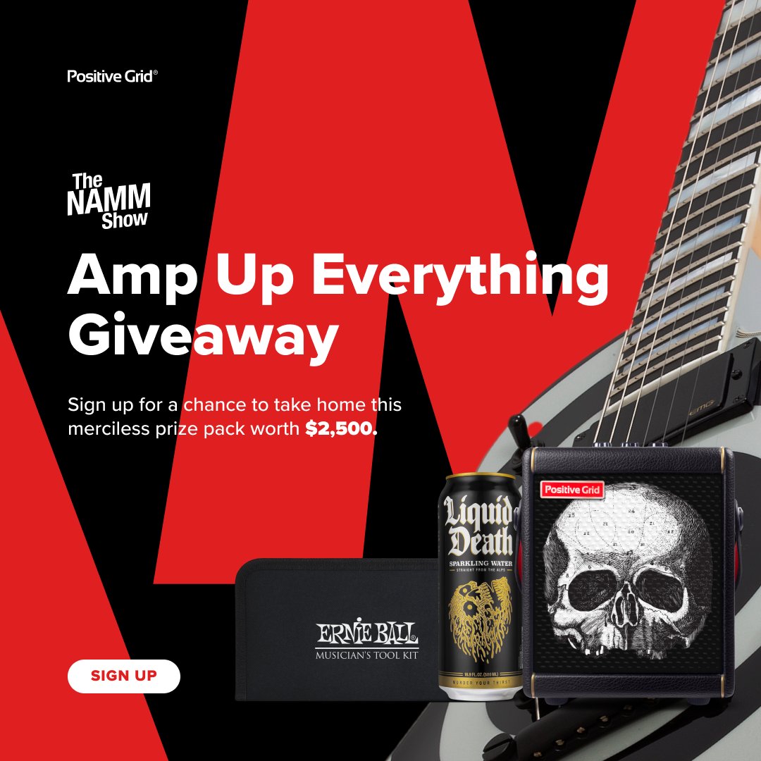 Amp up your gear with our ultimate NAMM giveaway! Score $2.5K worth of merciless prizes - including a Wylde audio guitar, Spark MINI, and more! 🤘 Sign up now for a chance to win - bit.ly/43iLkkp