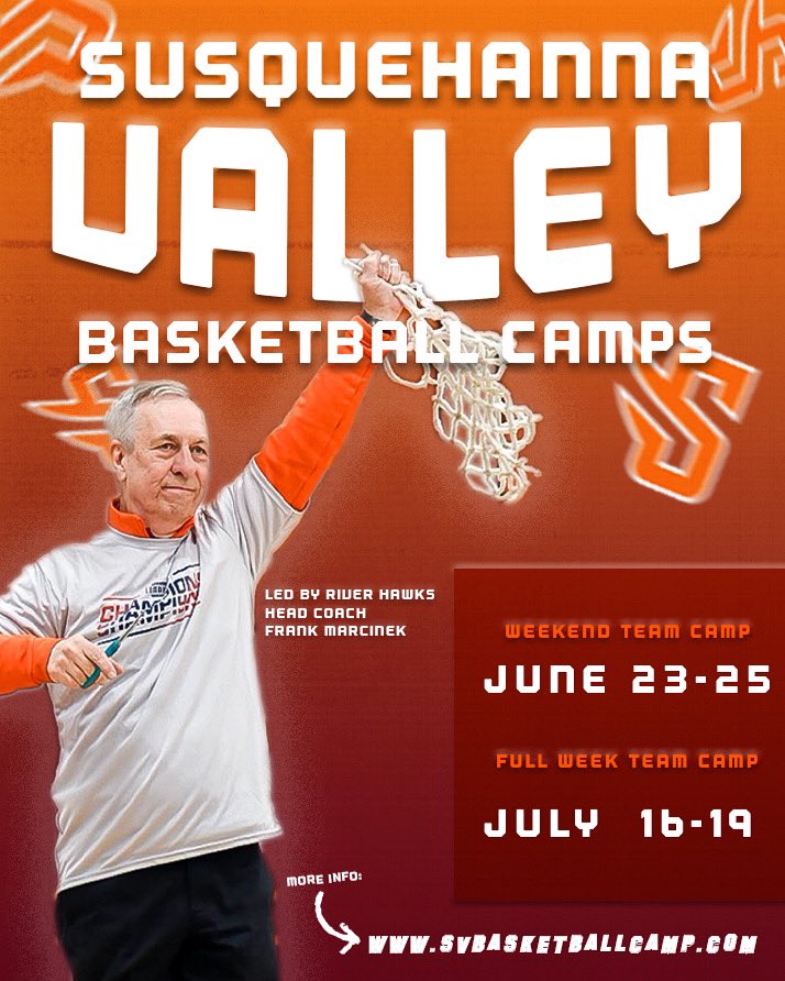 Summer will be here before you know it. Come have some fun with us at the Susquehanna Valley Basketball Camp 🏀🔥

Register today at svbasketballcamp.com