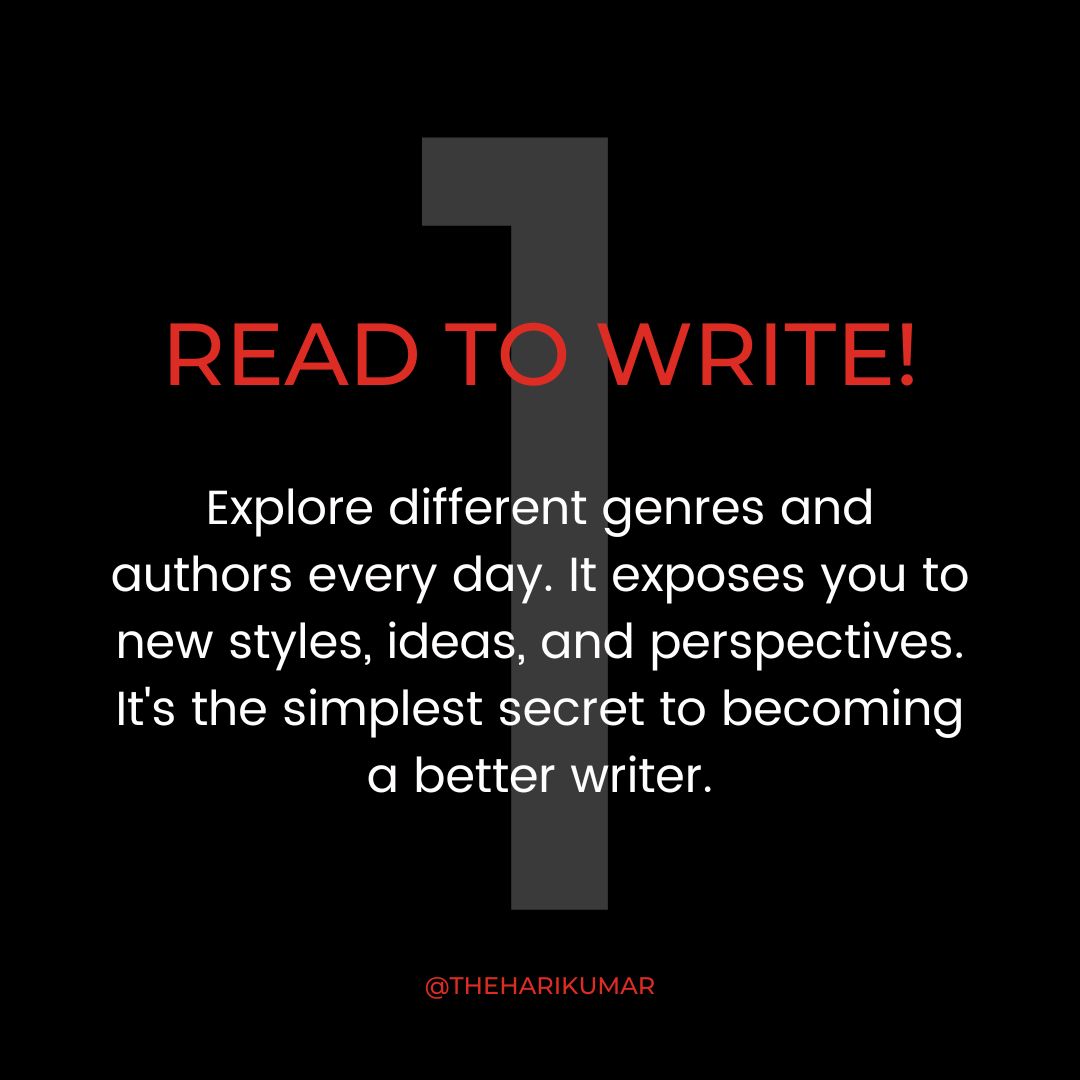 Read to write - writing tips by South Asian bestselling writer K Hari Kumar