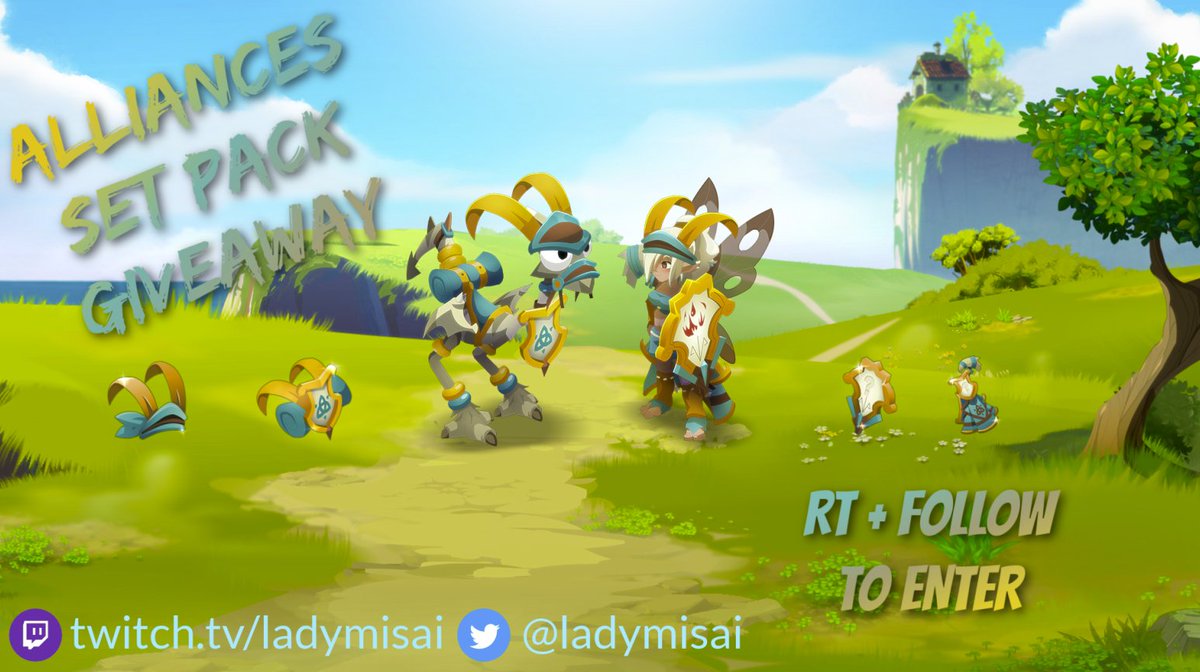 Alliance Set Pack: Fly your Perceptor colors! 🎨 #Dofus
<a href="/DOFUS_EN/">DOFUS</a> 

To enter the giveaway: 
🔁Retweet this Post. 
▶️Follow my Twitter <a href="/ladymisai/">Claudia</a> 
💙Tag a Friend 
📢The winner will be drawn Friday, April 14.

Follow my Twitch channel for more giveaways twitch.tv/ladymisai
