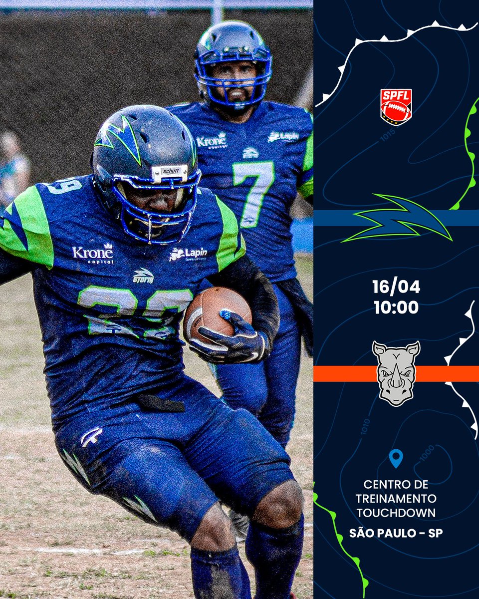 ⚡️SEGUNDA RODADA⚡️

Mais um domingo chega, e mais um jogo do Storm vem junto. No segundo jogo da Série Ouro, a Tempestade enfrenta dessa vez o <a href="/rhynosfa/">Guarulhos Rhynos Futebol Americano</a> Academy 

🏈 São Paulo Storm x Guarulhos Rhynos Academy 
📆 Dia 16/04
⏱ 10:00
📍 CTT - R. Peixe Vivo, 155
🎫 Ingressos a venda