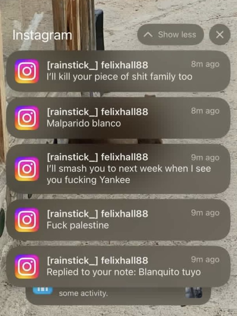 Felix Hall, NTS resident and son of the Specials singer, the late &amp; legendary Terry Hall, sent threatening messages about Palestinians. His non-apology cites alcoholism and mental health as factors for his behaviour. This racist hate against Palestinians is beyond disgusting.