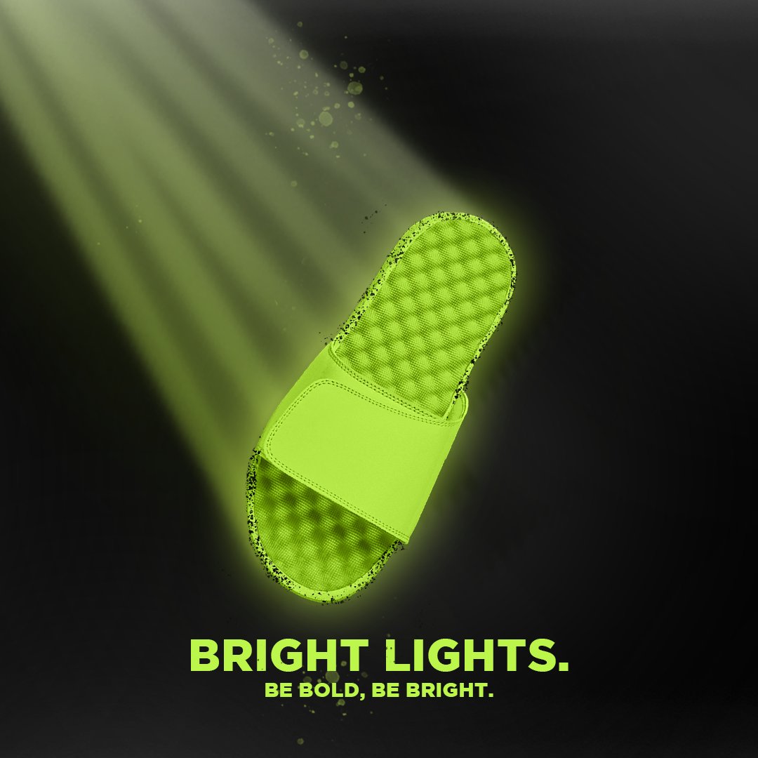 ISlideUSA's tweet photo. Introducing Bright Lights, a Neon Green colorway for the brightest and the boldest. Stand out and stand in what you stand for with Bright Lights. Shop custom, team, and license today! https://t.co/7cnng7KsGW