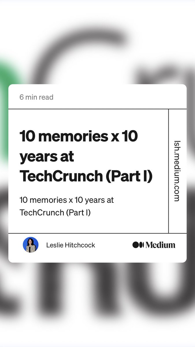 LSH's tweet photo. After taking a stroll down memory lane, I decided to write up some of my favorite times at TechCrunch. I rarely spoke publicly about most of my experiences running the events business but there are some great stories to share, so I had fun writing them up.
https://t.co/yx51vbVPaJ https://t.co/Le7I5MN31Y