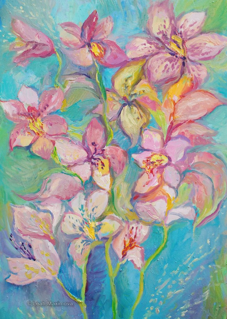 Pink Orchids by <a href="/LeahMaximova/">Leah Maximova</a> #oil #painting #art artfinder.com/product/pink-o… <a href="/artfinder/">Artfinder</a>