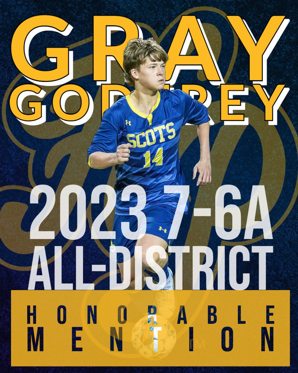 District 7-6A All-District Awards

Gray Godfrey
Honorable Mention

Respected &amp; beloved by teammates, coaches, &amp; fans alike. Gray's talents extend to the pitch as well. Crafty and hard working, he was influential in several big wins this season.  Congrats Gray!