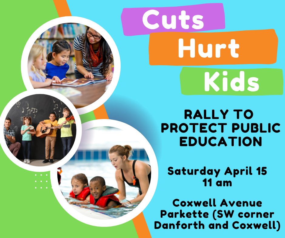 LLCate's tweet photo. School boards across Ontario are facing staffing cuts next year, which will impact kids’ learning and well-being. Join us to push back! #KidsComeFirst #CutsHurtKids #onpoli #onted https://t.co/aHgglth4EW