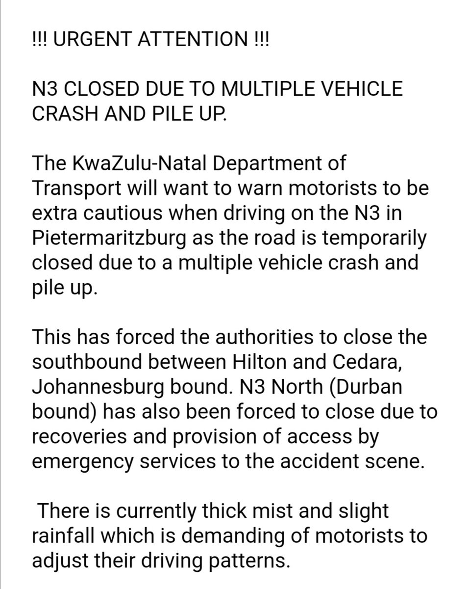 SugarRay 👑 on Twitter "The KwaZuluNatal Department of Transport warns