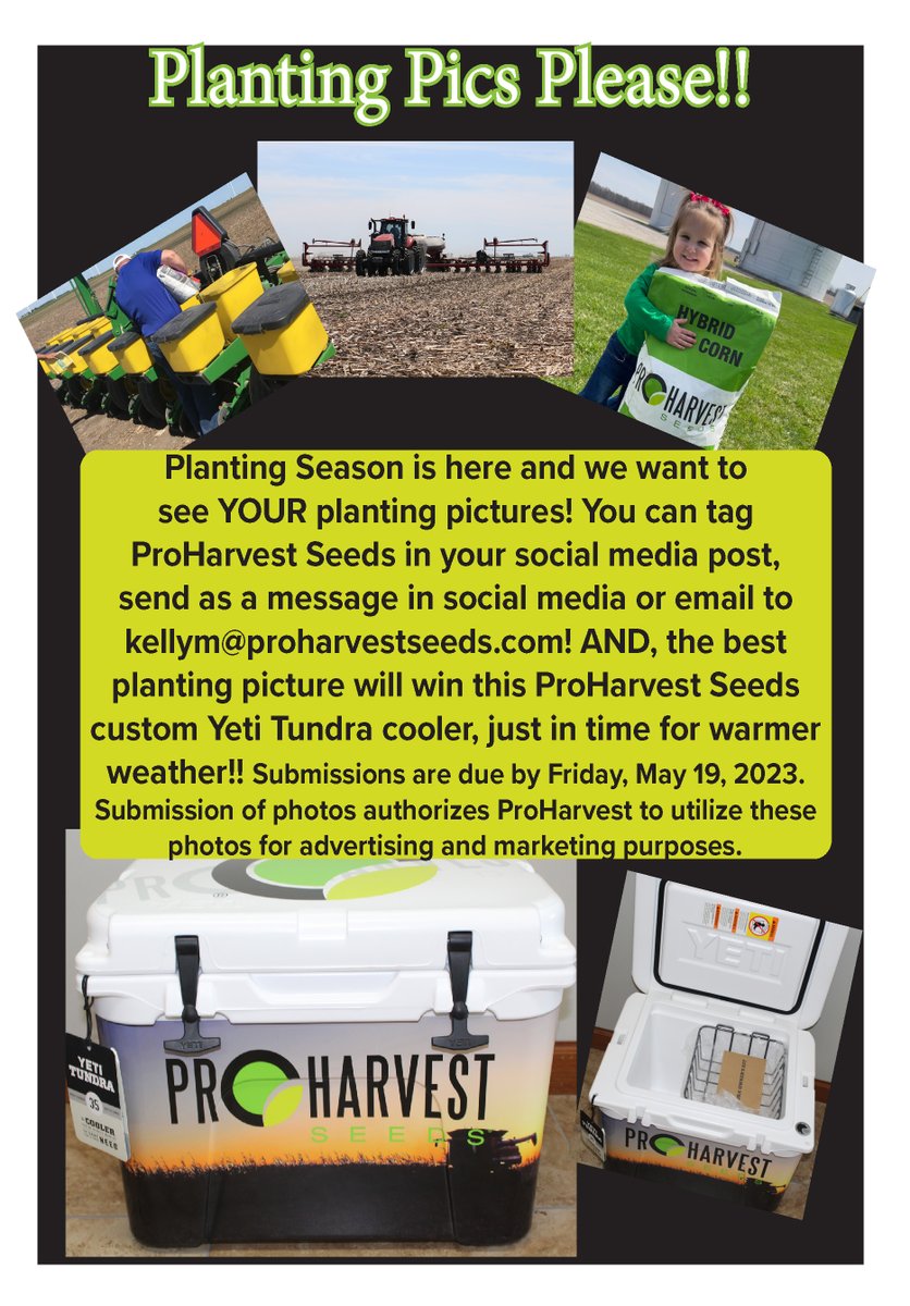 We want YOUR planting pics! See attached image to enter! #proharvestplantingpic