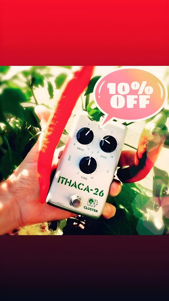 EfectosCluster's tweet photo. Semana del Ithaca-26 😉
10% OFF
Semana picante!
#EfectosCluster
#ithaca26
#higain
#pedaloftheday https://t.co/2RJPXad7HH