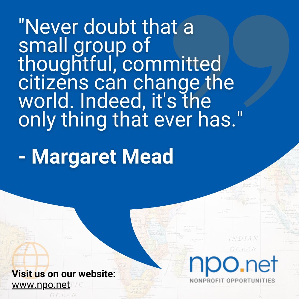 Nonprofit work is not just a job, it's a passion and a purpose for professionals across the globe. Elevate your career with help from NPO.net!

Browse our online job board: bit.ly/3hDPQH6  

#npolumity #npodotnet #nonprofit #lumity #nonprofitopportunities