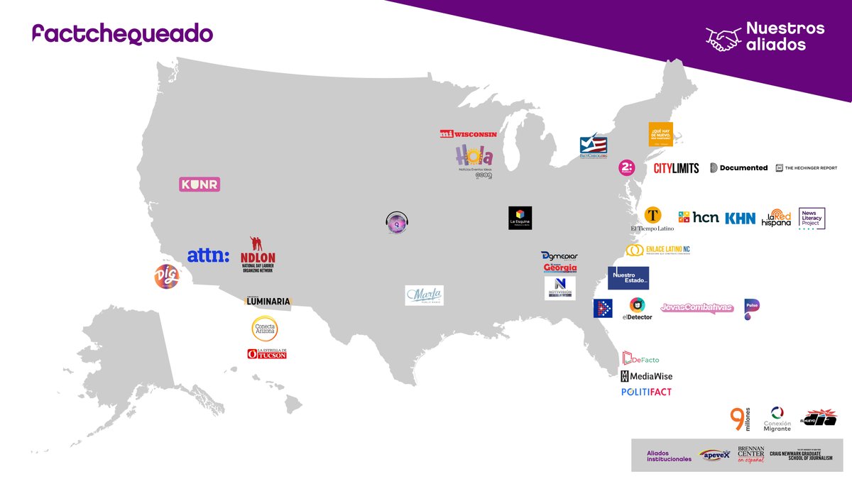 If you’re familiar with <a href="/Factchequeado/">Factchequeado</a>, you’ve heard that our +40 media partners are at the heart of what we do! ❤️ We’re celebrating our community by giving one partner organization a shout-out each week!
This week, get to know <a href="/KUNRPublicRadio/">KUNR Public Radio</a> 🧵