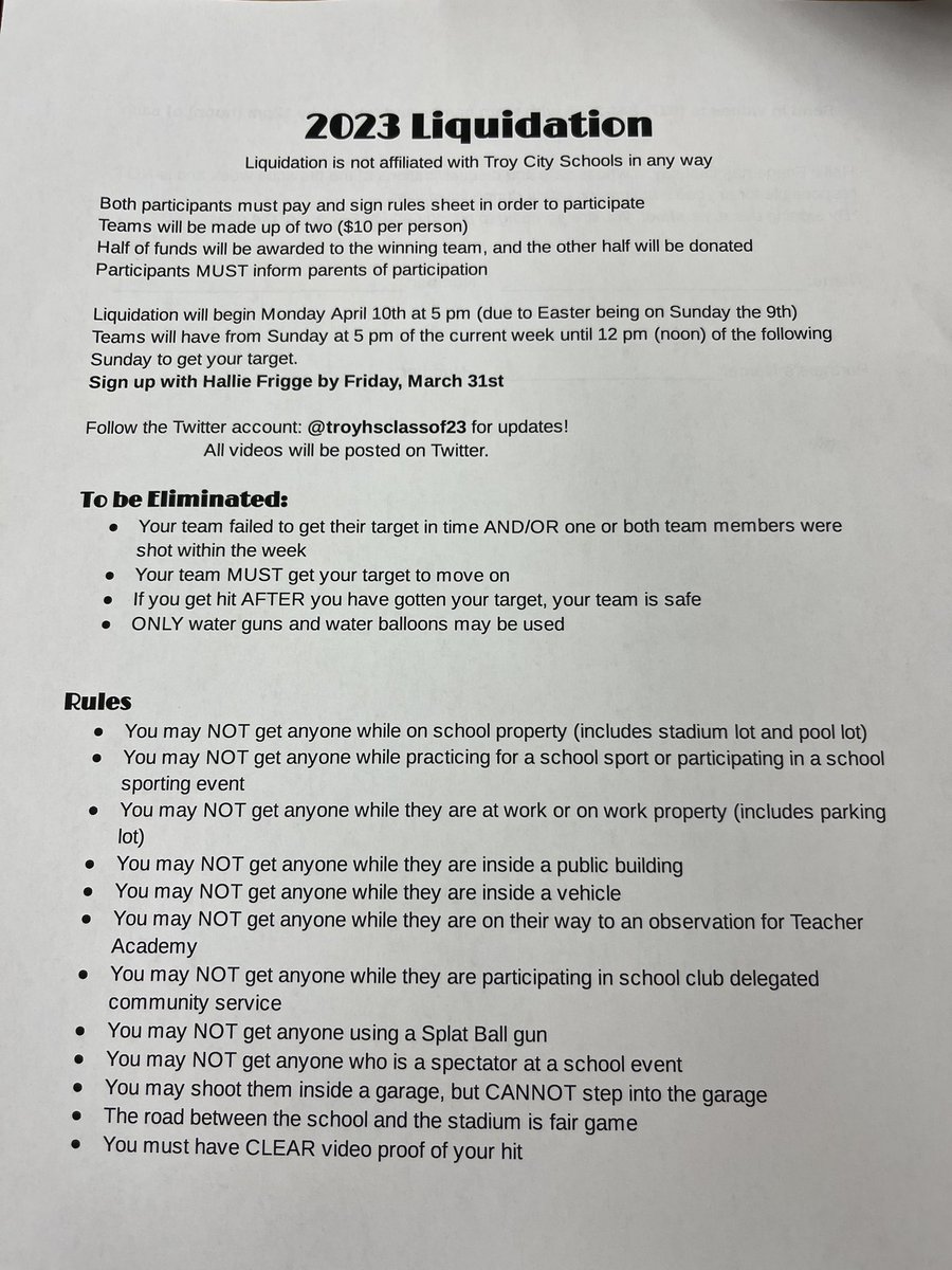 troyhsclassof23's tweet photo. CLARIFICATIONS:
The UVCC property is safe for students who attend there. Baseball players are safe when crossing Market St. to go to or from their cars or the locker room. Spectators are safe when at TROY events only. However, they are only safe while watching/sitting in stands. https://t.co/jpVsvqJ3Tj