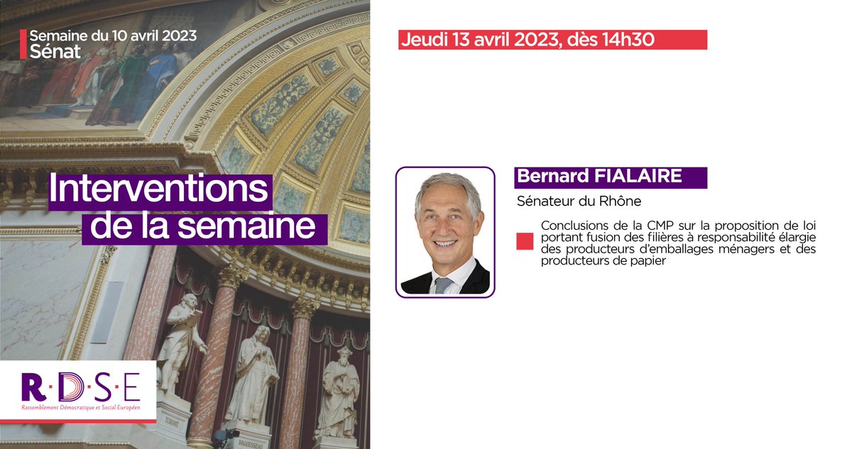 [📆AGENDA]   
🗣️ Retrouvez les orateurs du groupe #RDSE au <a href="/senat/">Sénat</a> pour cette semaine du 10 avril 2023 ! 
🎥A suivre en direct sur videos.senat.fr et
<a href="/publicsenat/">Public Sénat</a> !
  #Sénat #DirectSenat