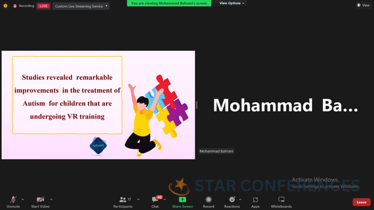 Mohammad Bahrani, Superb talk!!

#starconferences
#NewYork #autism #technology #AutisticPsychiatrists #Psychologists #leadership #speaker #selfmotivated #technologies #motivationalskills #organizationalskills #technologyindustry