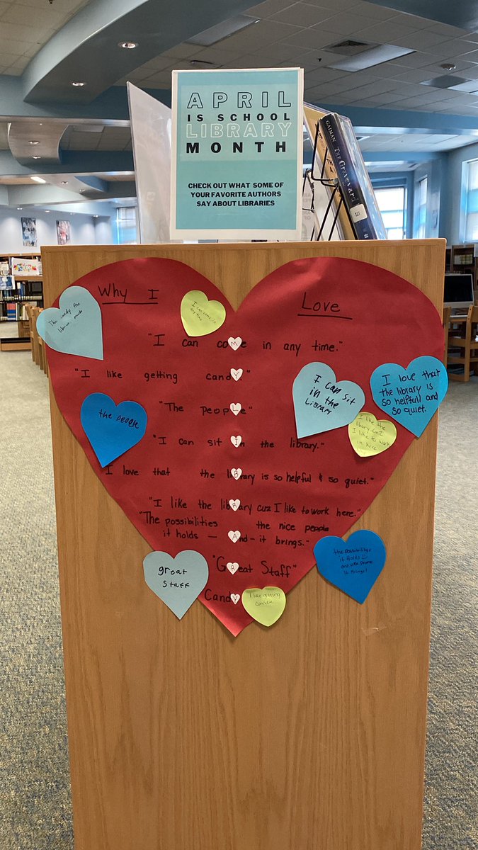 April is Library Appreciation Month. Our Rudder students love us!  💗💗