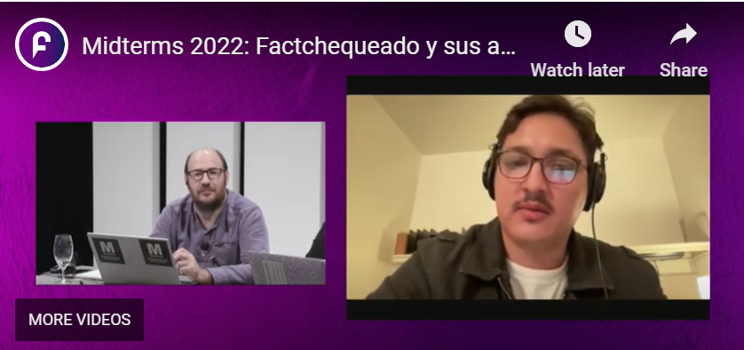 factchequeado's tweet photo. 🎥 Como contribución de @KUNRPublicRadio al stream de las elecciones de 2022 de @Factchequeado, @sagreroalvarez se unió a @TamoaC, nuestra Editor in Chief, y a @carlos_hem, para hablar sobre los impactos de la #desinformación en la comunidad latina de Nevada. https://t.co/PZ9L7eFxNt