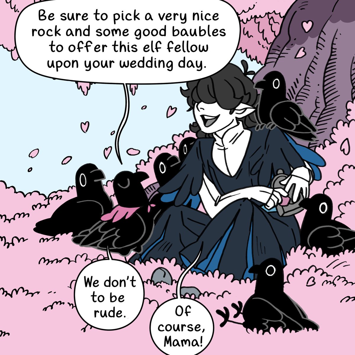 Secondlina's tweet photo. New Crow Time / Crowmance (1/4) https://t.co/wFKRtwFJ0H