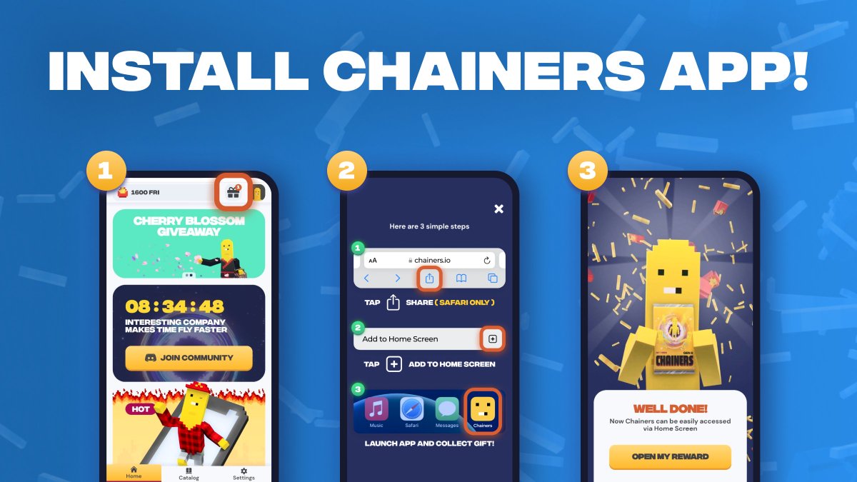 ChainersGame's tweet photo. Have you heard of Chainers App? 📱🫵

Chainers App provides a cool and convenient user experience! ✨

📌 Install it and get 50 #FRI as a reward, it’s very simple👇
https://t.co/FtNFYxcyIG https://t.co/g9BtW84pch