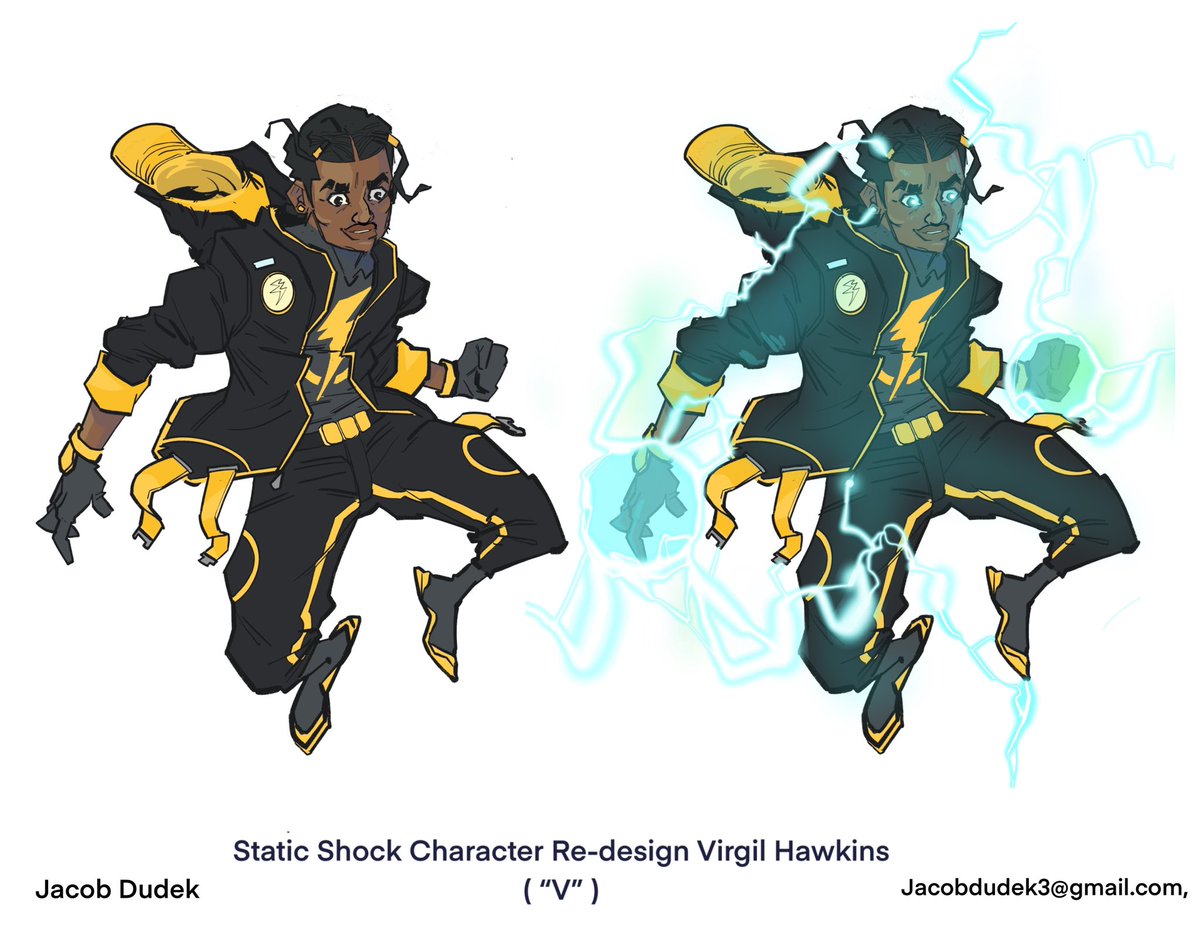 jacobdudek2's tweet photo. Static Shock Character re-design #static #staticshock #characterdesign #dccomics #lookingforwork https://t.co/1ZbnvQYpon