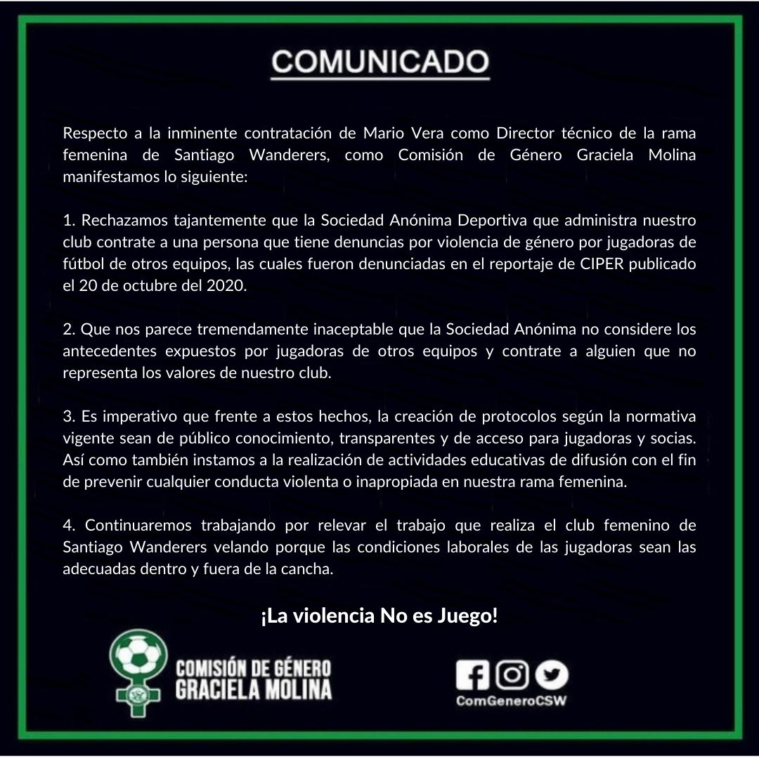 🔴Comunicado público 

#LaViolenciaNOEsUnJuego #NuncaMasSinNosotras