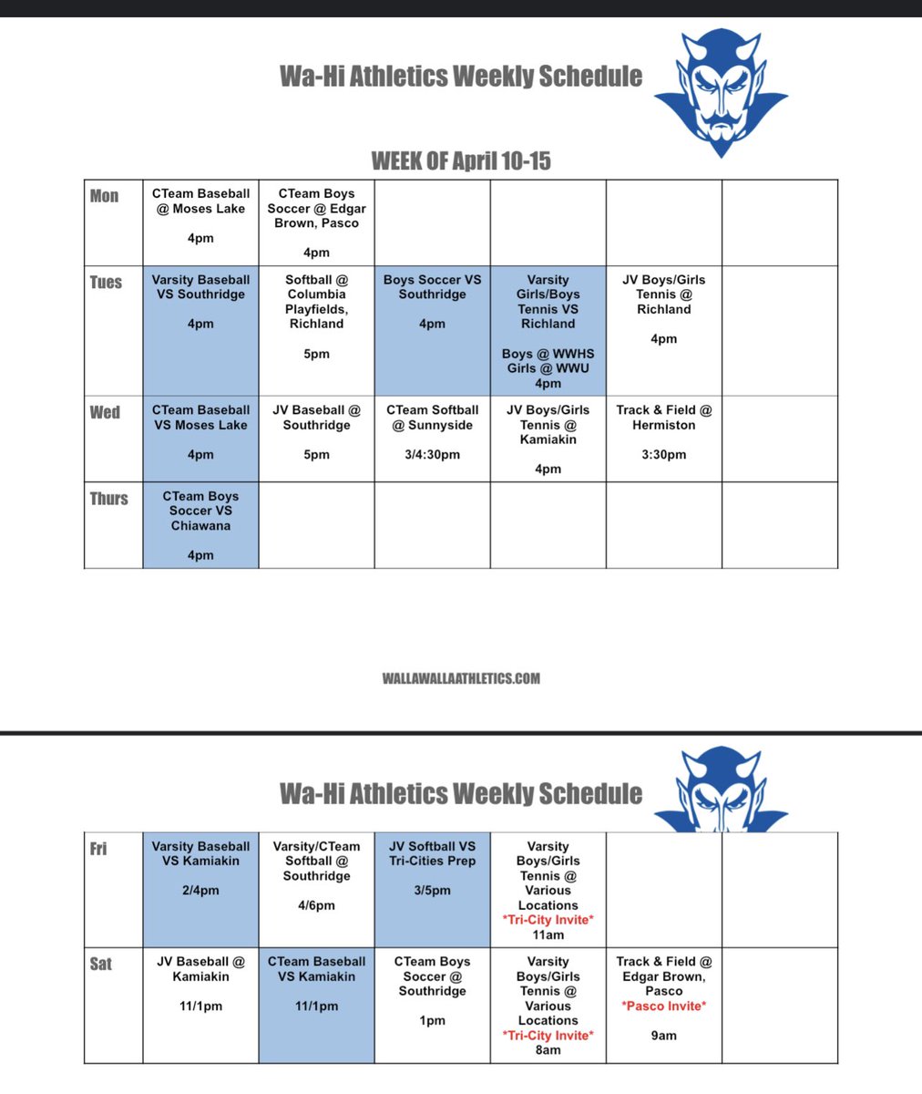 WaHi_Athletics's tweet photo. WELCOME BACK Blue Devils ‼️ Lots excitement this week, let’s be #bluedevilstrong 😈 https://t.co/UKuZOh37Wr