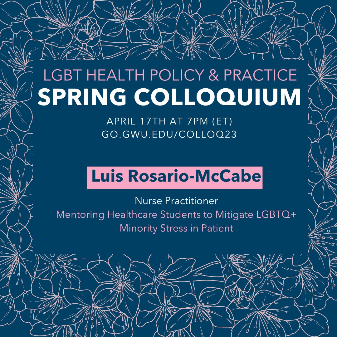 GW LGBT Health Policy & Practice (@gw_lgbt_health) on Twitter photo Our next presenter will be Dr. Luis Rosario-McCabe on Monday, April 17th, at 7pm (ET). Make sure to register in advance at go.gwu.edu/colloq23 #GWLGBTHealth #LGBTQ #GW <a href="/gwucolumbian/">GW Arts & Sciences</a> Our next presenter will be Dr. Luis Rosario-McCabe on Monday, April 17th, at 7pm (ET). Make sure to register in advance at go.gwu.edu/colloq23 #GWLGBTHealth #LGBTQ #GW <a href="/gwucolumbian/">GW Arts & Sciences</a>