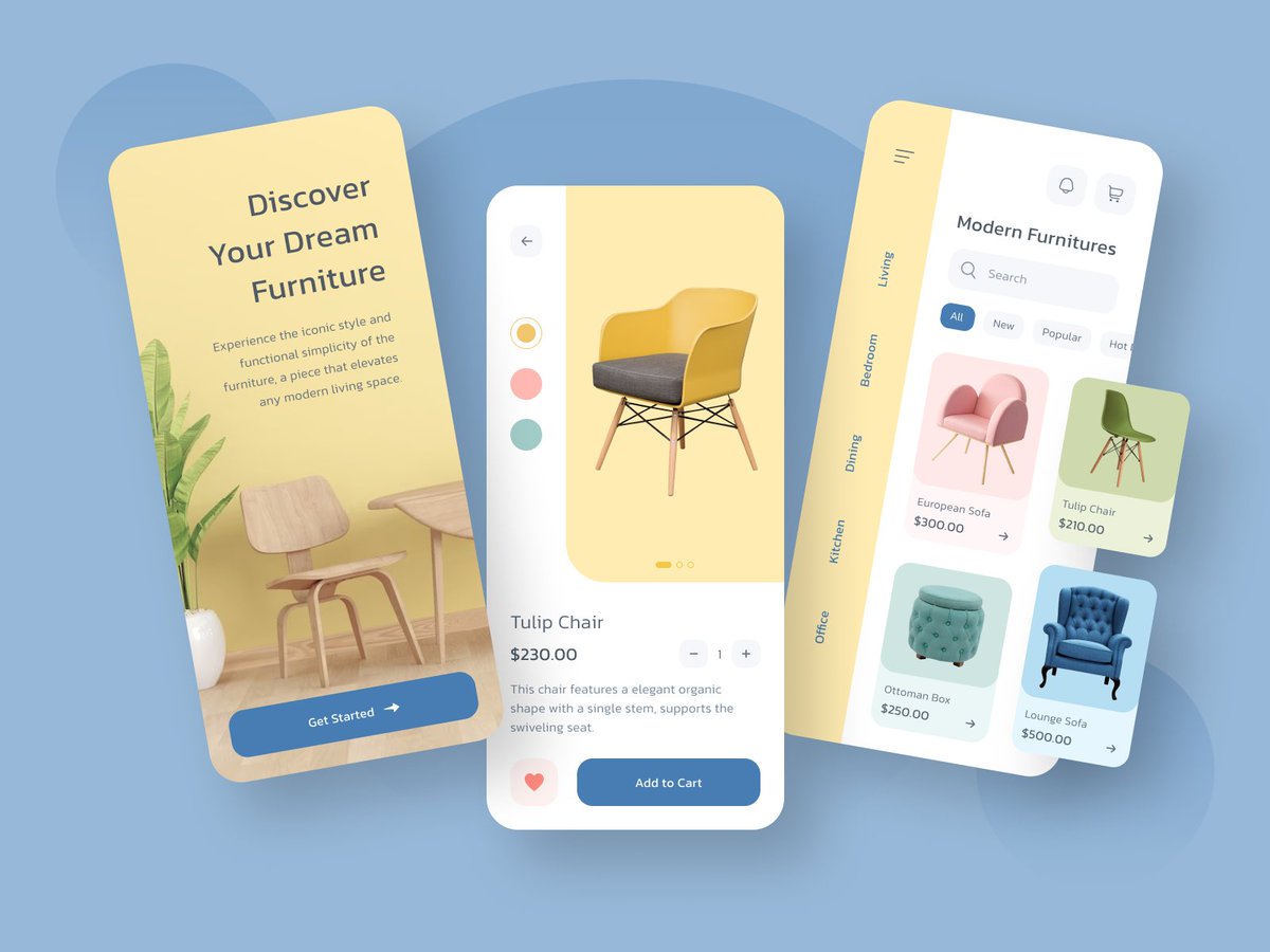 uiabkhalid's tweet image. E-commerce Furniture Store Mobile App Design
dribbble.com/shots/20934368…
#uidesign #appdesign #figma