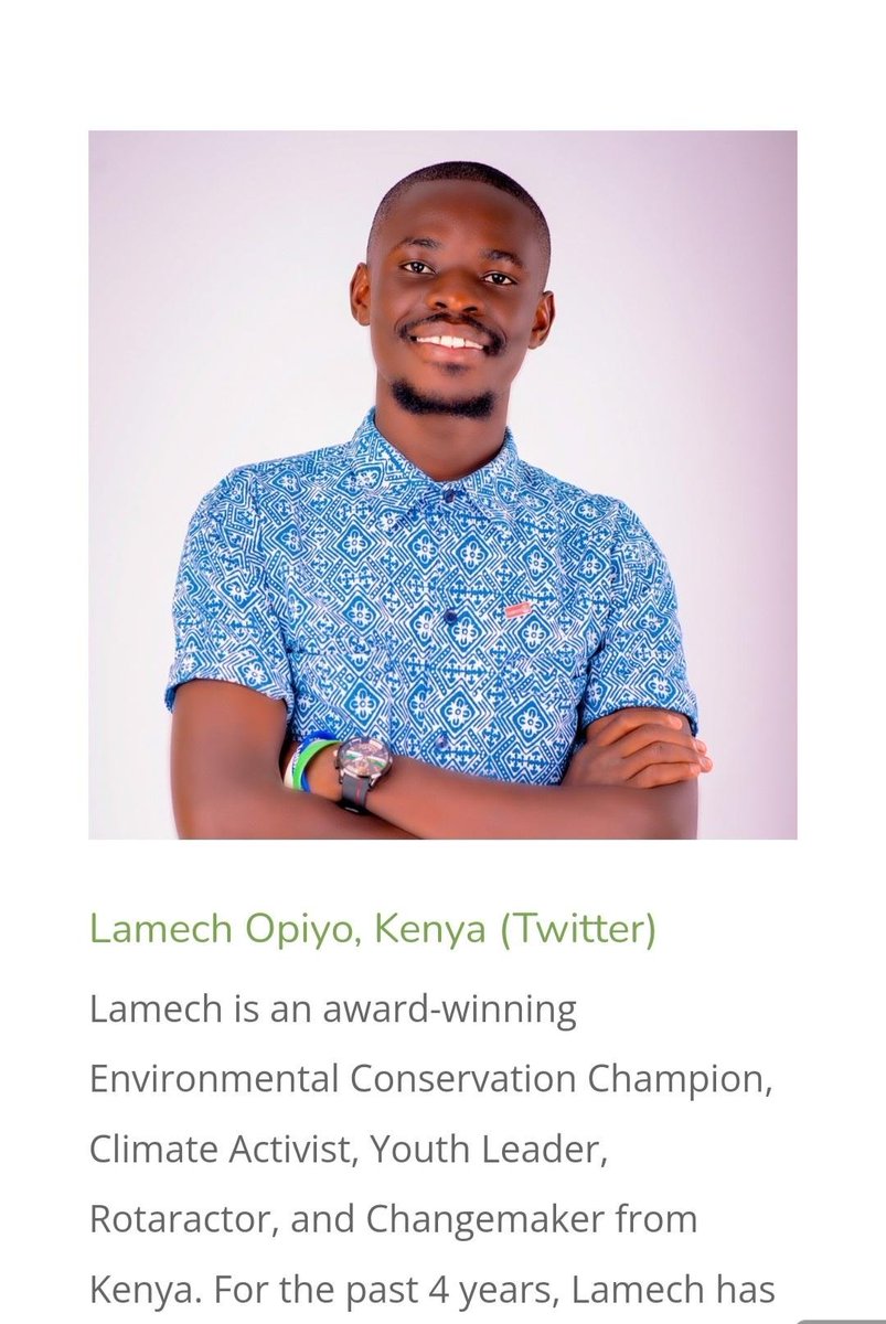 Congratulations to one of our alumni @ LamechLamarch25 for being listed as one of the Regreening Heroes of Africa.  #GenerationRestoration #TogetherForOurPlanet #ClimateActionNow #climatejusticeschool