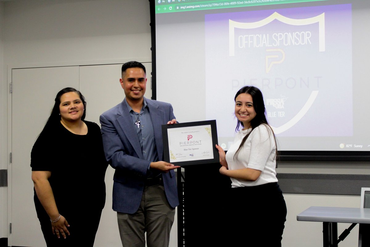 PierpontCom's tweet photo. Pierpont was honored to participate as a blue tier sponsor at the Southwest District's Know Your Power conference hosted by @PRSSA_UTSA chapter! Pierpont's very own Sylvester Palacios spoke with students about career preparation. https://t.co/JDxBbhJRIN