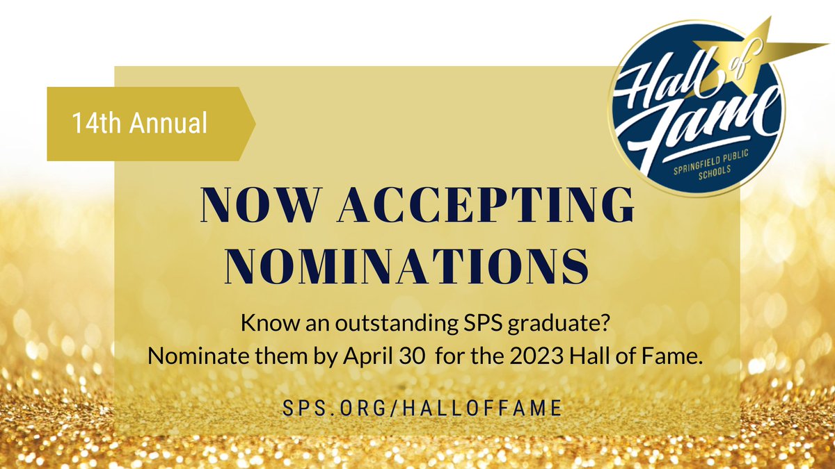 Do you know an outstanding <a href="/officialsps/">Springfield Public Schools</a> graduate? Nominate them for the 2023 SPS Hall of Fame. bit.ly/3ZVKszl
