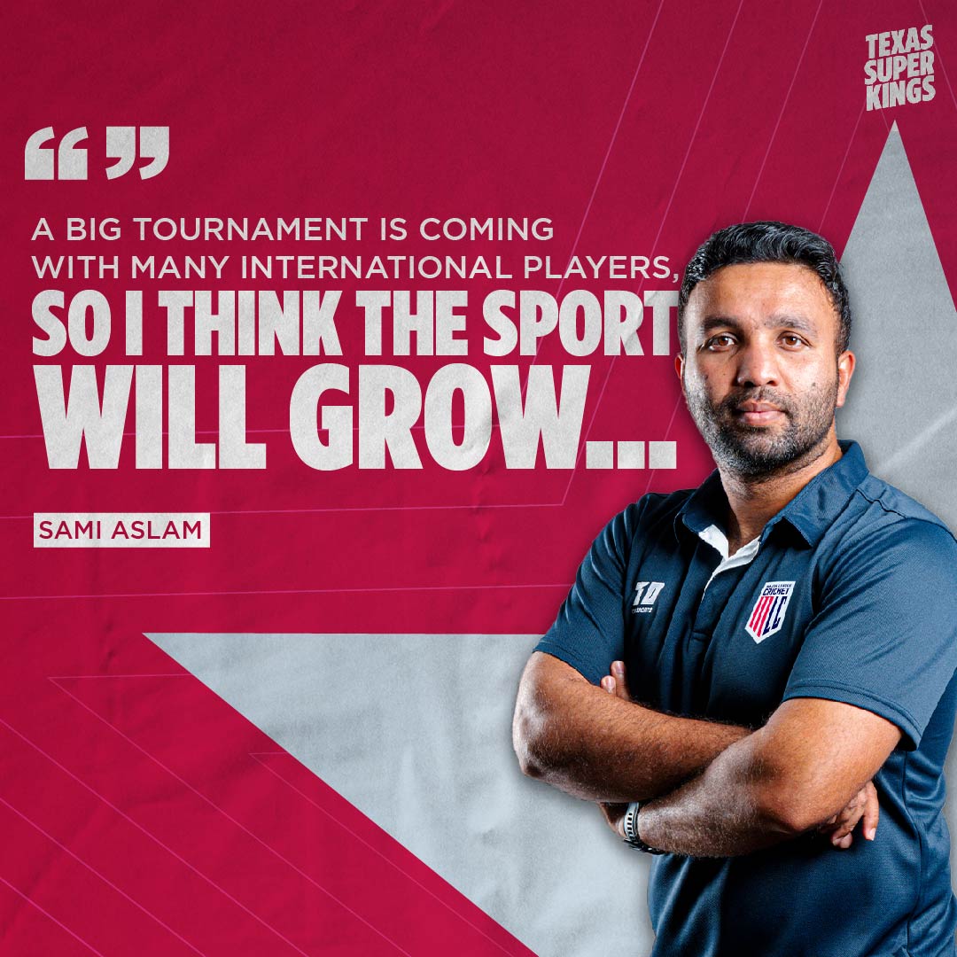 “Really excited to work with the Texas team and with the <a href="/ChennaiIPL/">Chennai Super Kings</a> and, hopefully we will have a great tournament together!” - <a href="/samiaslam999/">Sami Aslam</a> 🤠🌟 

#HowdyTexas #RaringToGo #WhistleForTexas