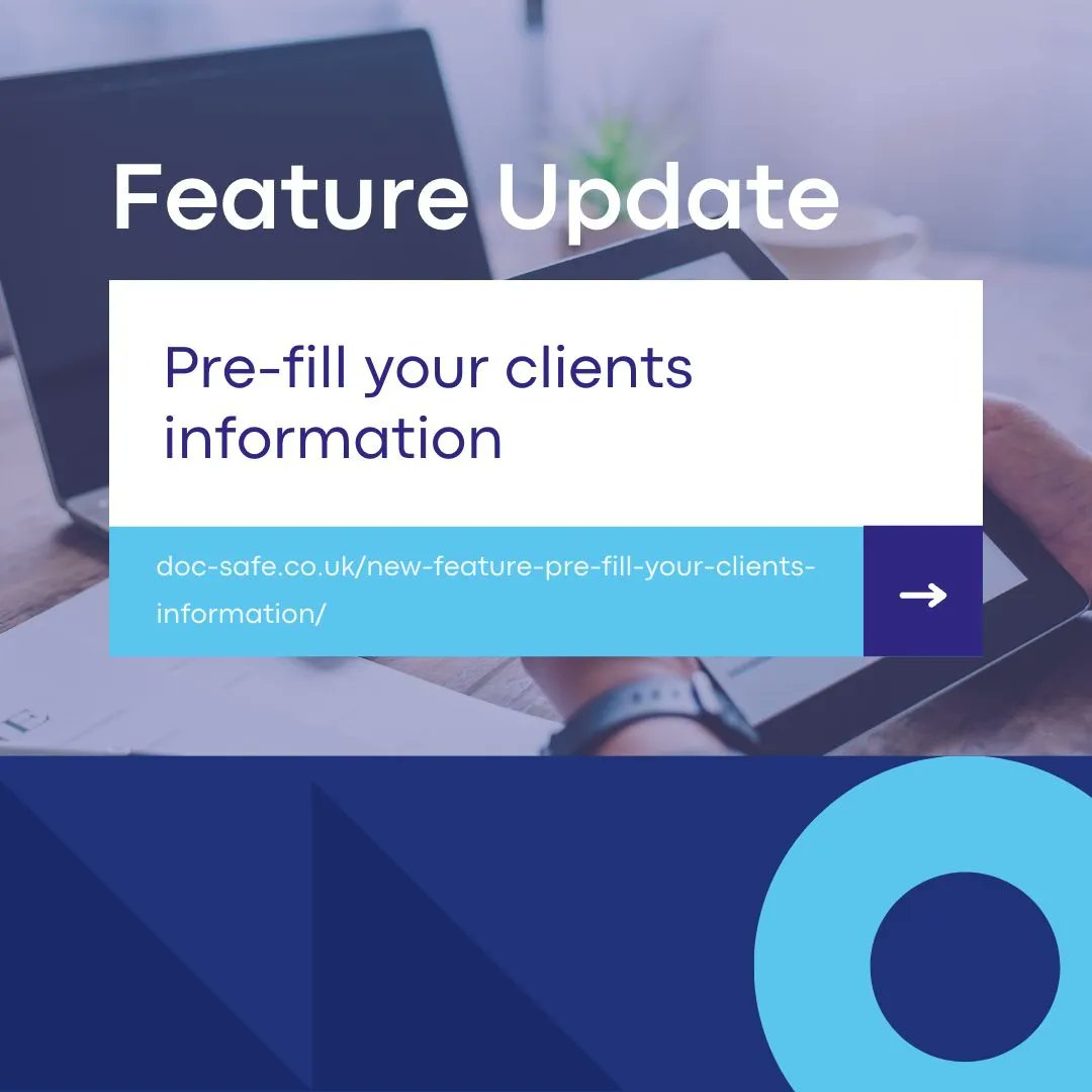 DocSAFE's tweet image. This new Docsafe feature is excellent for a number of reasons. It’s intuitive… you can predict quite a lot of your client information when you are requesting repeat form fills. It’s a time-saver!