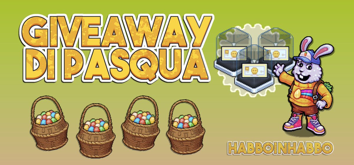 📦𝒢𝐿𝒪𝐵𝒜𝐿  EASTER  𝒢𝐼𝒱𝐸𝒜𝒲𝒜𝒴  100 NFT CREDITS (𝗫𝟯 WIN)📦🐣

🥚 Follow <a href="/HabboInHabbo_IT/">HabboInHabbo.IT</a> &amp; <a href="/HabboInHabboCOM/">HabboInHabbo.COM</a>
🥚 Like &amp; Retweet, this tweet. 
🥚 Tag 3 friends! 

🐣 Ends on 30th Apr 2023 at 7pm CEST.
Good luck!

Pace, Amore &amp; #HabboInHabbo ❤️🧡💛💚💙💜 
#Habbo #HabboNFT