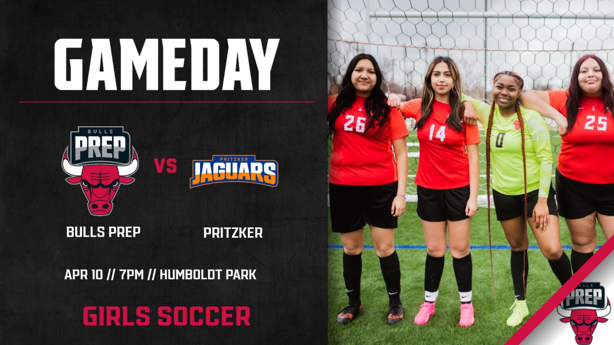 GoBullsPrep's tweet photo. @BeNobleLeague Girls Soccer Matchup tonight!  7pm at Humboldt Park, Bulls Prep takes on Pritzker.

#WeOverMe https://t.co/PvJv1WeoOn