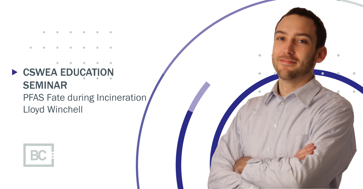 brwncald's tweet photo. TOMORROW: BC expert Lloyd Winchell is conducting vital research on #PFAS behavior at wastewater treatment facilities following incineration. Learn more at the @CSWEA 28th Annual Education Seminar on April 11. https://t.co/DpWY5sBbIk

#cswea #csweaevents https://t.co/jWxI4nWD77