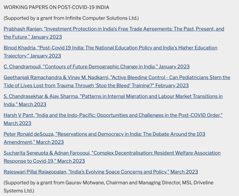 A lil late in posting this - I write on India’s evolving space concerns and policy for the University of Pennsylvania Institute for the Advanced Study of India (UPIASI) @upiasi as part of its WORKING PAPERS ON POST-COVID-19 INDIA:
casi.sas.upenn.edu/sites/default/… #IndiaSpace #DefSpace