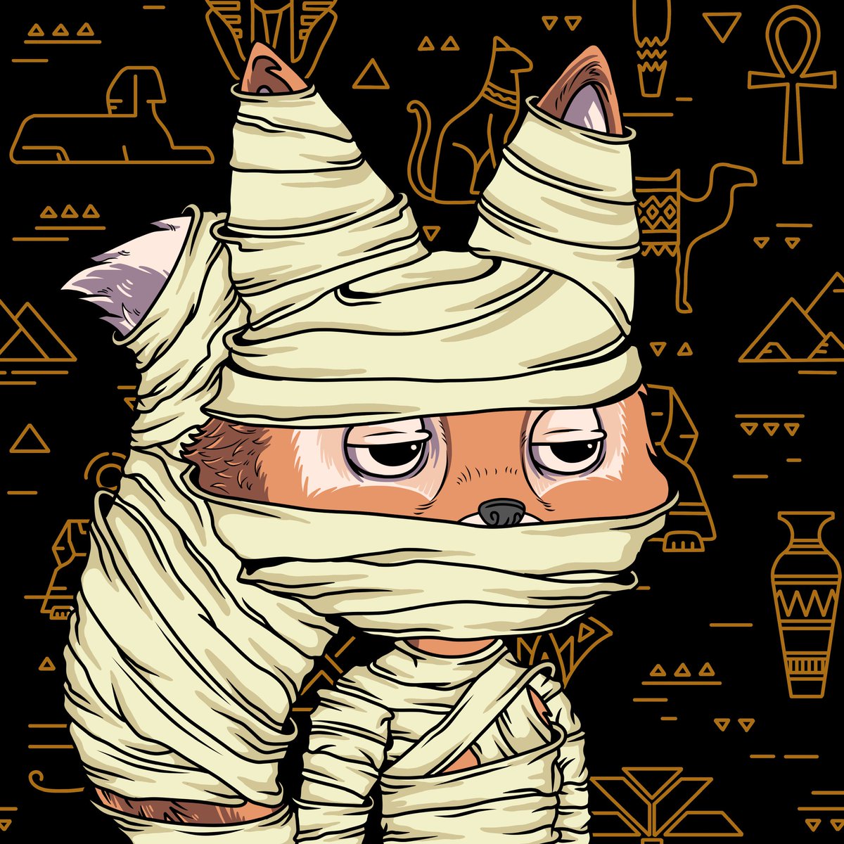 Yes.... This is Kups Mummy 🕸️. Why is it due to protection from decomposition by natural or artificial means, so that its original shape is maintained. Same thing with this nft 1/1. Surely they will remember it and surely know who Kups. <a href="/RaposaCoffeeCo/">raposa.</a> #kupskontest