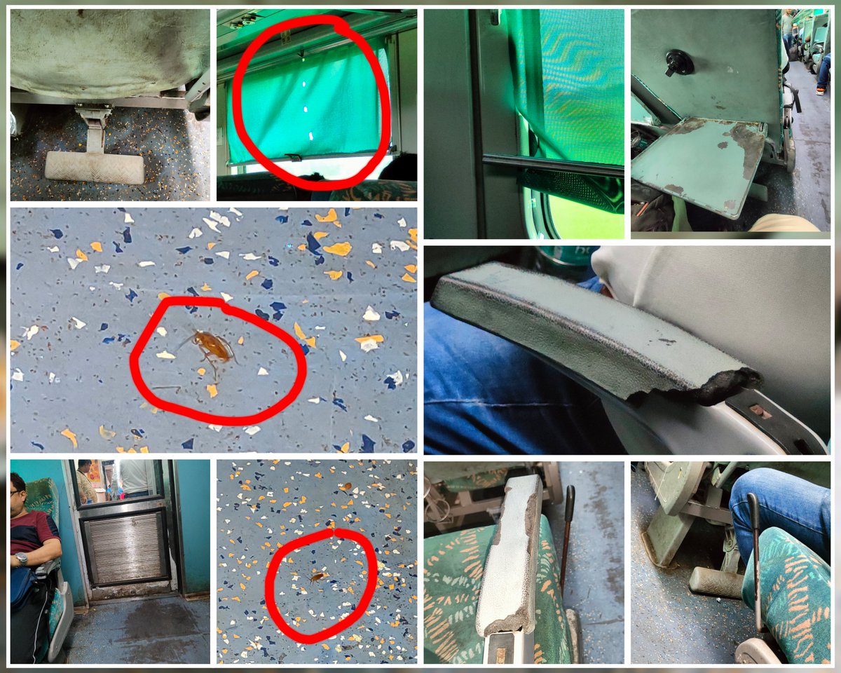 SHASHWATADAS5's tweet photo. Respected @AshwiniVaishnaw sir today I travelled in Howrah Bhubaneswar Janata Shatabdi Express (12073). In Coach no-CE1 I found cockroaches are roaming all around, torn curtains, broken chairs. 
@PMOIndia @indianrailway__ 
@AshwiniVaishnaw 
@IRCTCofficial https://t.co/y4EOR4IO3i