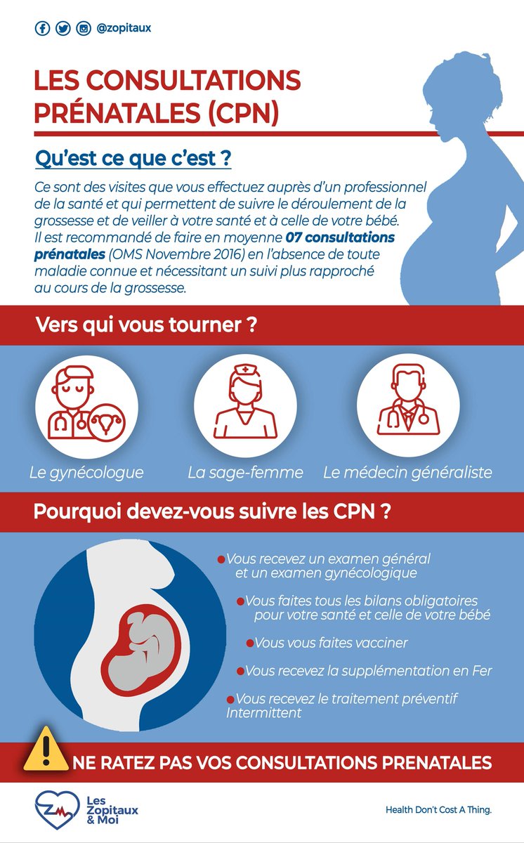 #Infographie

🤰🏼Les consultations prénatales (CPN) sont essentielles pour prendre soin de vous et de votre bébé dès les premières semaines de grossesse. 
Comment ça marche ? 

#FutureMaman #TeamZopitaux #CPN