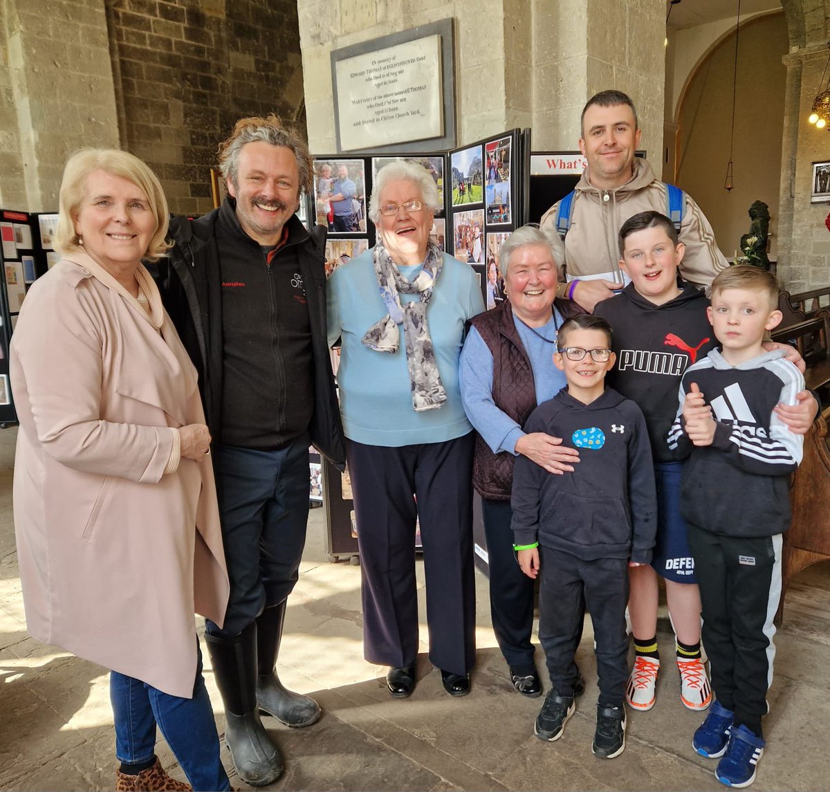 margam_abbey's tweet photo. Wonderful to welcome Michael Sheen and his family to the Abbey today. https://t.co/W8TrWCDcmg