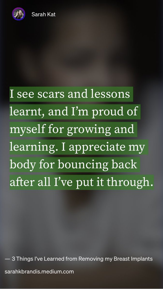 SarahKBrandis's tweet photo. “3 Things I’ve Learned from Removing my Breast Implants” by Sarah Kat
https://t.co/wwQSOsoWAU https://t.co/a1C6nrOlqg