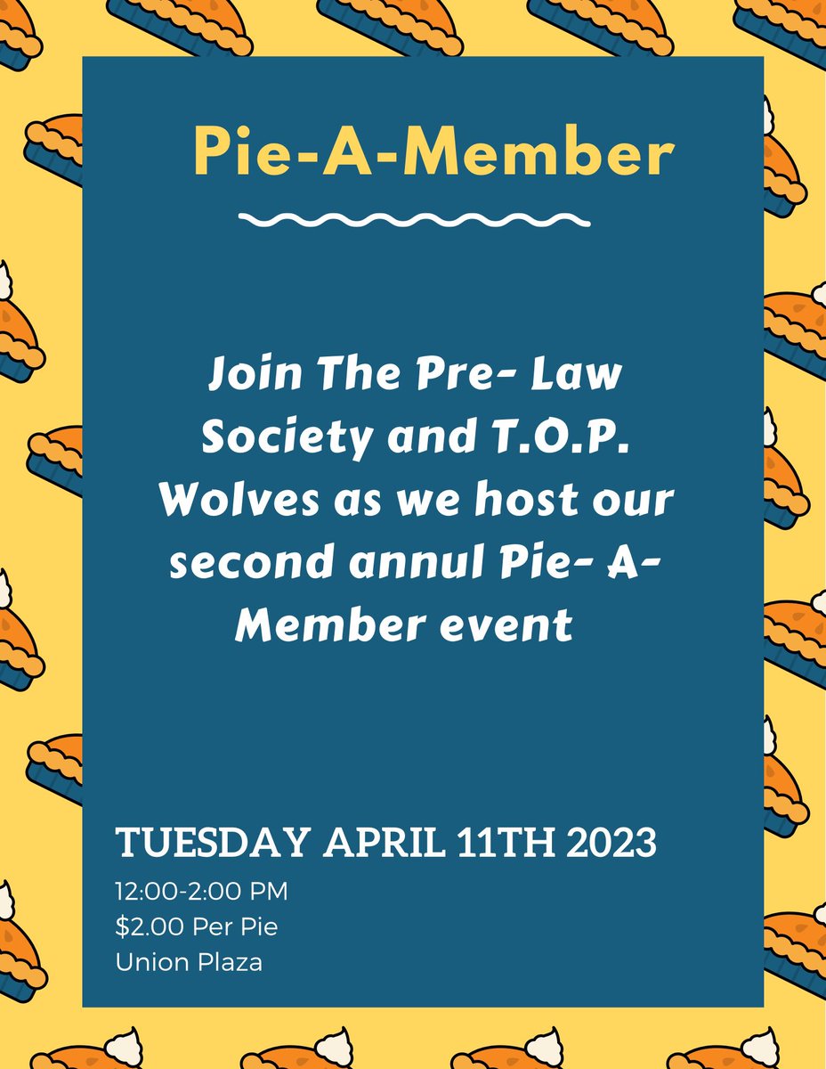 AlcornPLS's tweet image. Come out tomorrow and pie your favorite Wolf or Pre-Law Society Member ‼️‼️