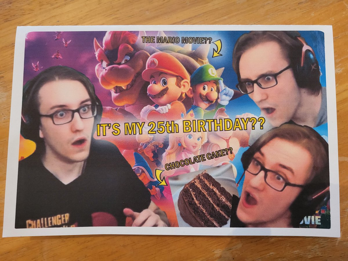 So my sister made me a birthday card...