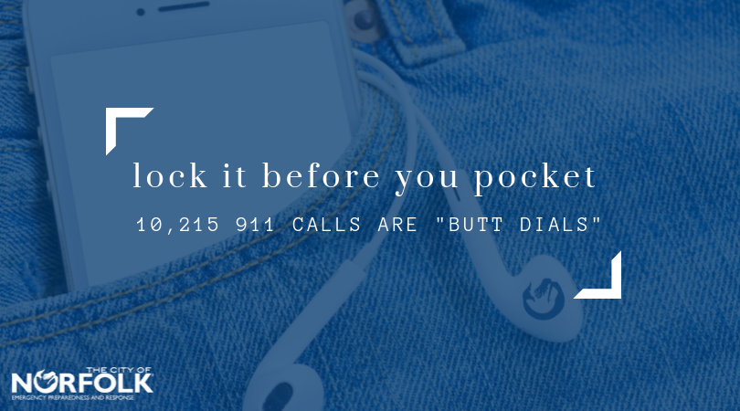 NorfolkVA's tweet photo. ⁉️ Did you know? ⁉️

We receive over 10,000 “butt dials” to our 9-1-1 center annually. 📱

That means over 10,000 return calls we have to make to ensure there isn’t an emergency. 👥

Help us help others. Lock it before you pocket! 🔒 #NPSTW #THANKYOU911 @NorfolkDEPR https://t.co/gs5YCJTEAq