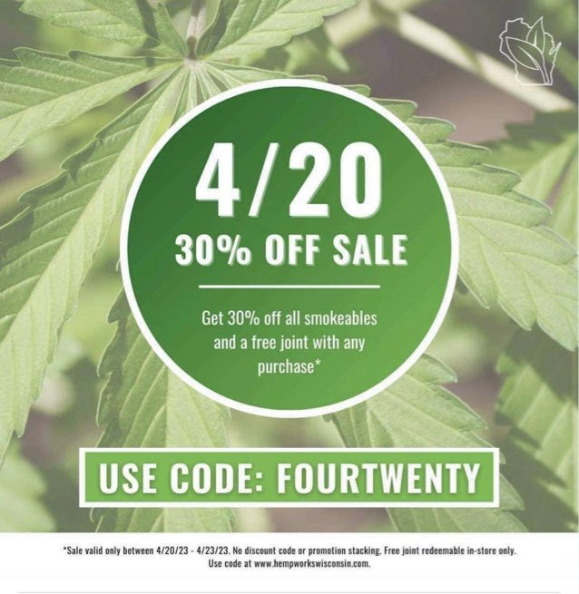 HempWorksWI's tweet photo. Make sure you stop down and see us on 4/20!! https://t.co/N5kpFHvLBl