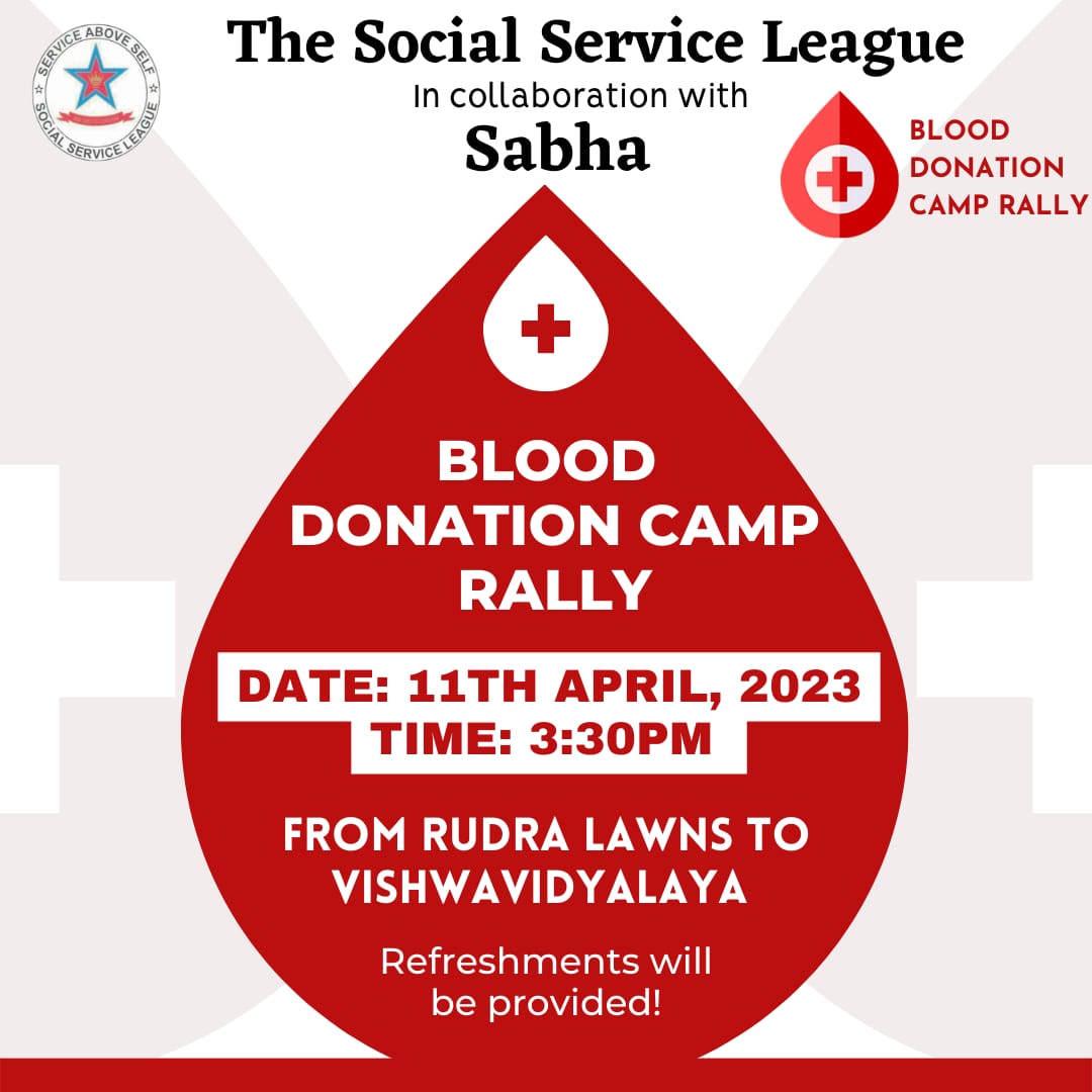 SSL_StStephens's tweet photo. Join us for the Blood Donation Camp Rally from Rudra Lawns, @StStephensClg to Vishwavidyalaya, @Delhiuniversity at 3:30 PM tmrw, 11-04-2023!! @aiims @bloodconnectorg #BloodDonationRally #DonateBlood #Savelives @UnivofDelhi https://t.co/ldp9uUU1IV