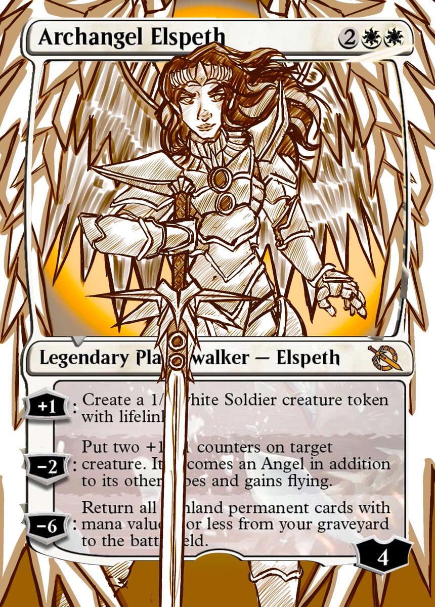 ArtbyMiaValley's tweet image. Submitted an @altersleeve for the lovely #Elspeth from #mtgmom today!